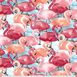 Flamingo Friends Novelty Cotton Fabric - 1