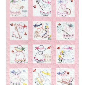 Jack Dempsey 9 Girls Stamped Nursery Quilt Blocks 12ct
