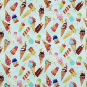 Ice Cream Popsicles Novelty Cotton Fabric