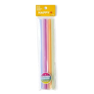 6ct Summer Multicolor Changing Straws by Happy