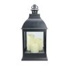 Northlight 20 Large Black Candle Lantern with 3 Flameless LED Candles