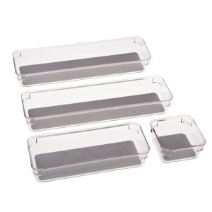 Simplify 4ct Clear Multipurpose Drawer Organizers