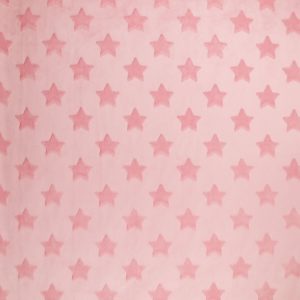 Soft   Minky Light Pink Star Fleece Fabric