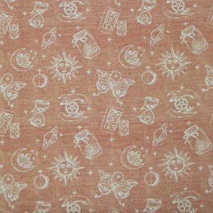 White Sketched Celestial Icons Super Snuggle Flannel Fabric