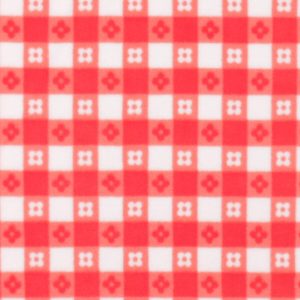 Red Floral Gingham Anti Pill Plush Fleece Fabric