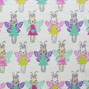Multi Color Bunny With Wings Super Snuggle Flannel Fabric