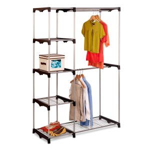 Honey Can Do 45 x 68 Freestanding Closet With Double Bar   Shelves