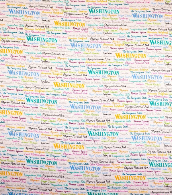 Washington Cotton Fabric Tossed Words - Image 2