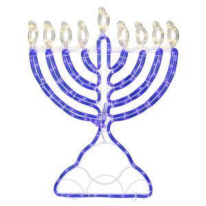 Northlight 23 Clear   Blue 150ct LED Hanukkah Menorah Rope Lights