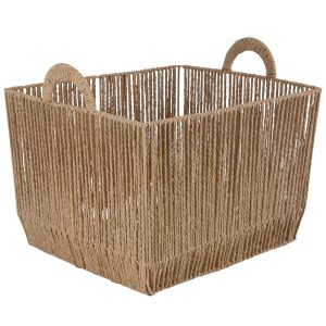 Simplify 12 x 10 Dutch Weave Storage Basket With Round Handles
