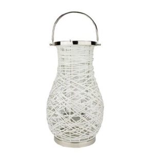 Northlight 18.5 White Iron Pillar Candle Lantern