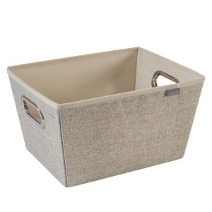 Simplify 13 Faux Jute Grommet Storage Bin With Handles