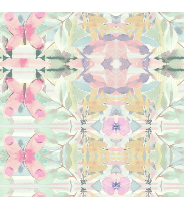 RoomMates Wallpaper Pink Synchronized Floral