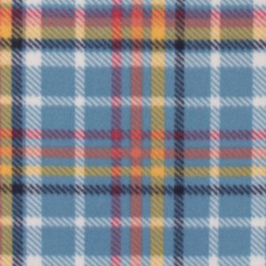 Rainbow Plaid On Aqua Blizzard Fleece Fabric