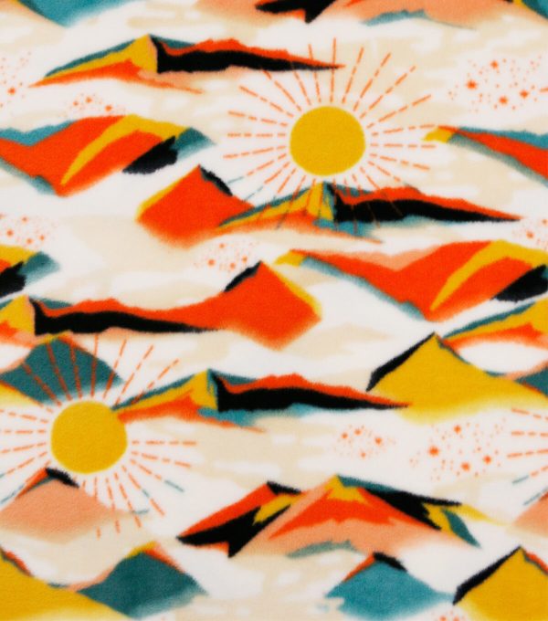 Mountains   Sunrise Anti Pill Fleece Fabric