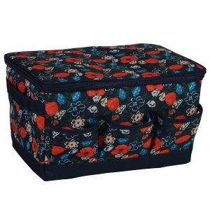 Everything Mary 8.5 x 8 Floral on Navy Craft Organizer With Lid