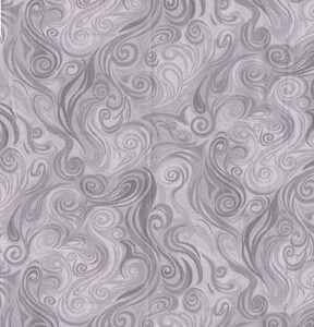 Gray Bold Swirls Cotton Fabric by Keepsake Calico