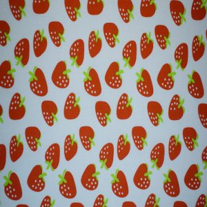 Strawberries on White Quilt Cotton Fabric by Quilter s Showcase