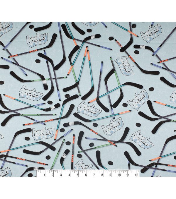 Novelty Cotton Fabric Hockey Ice Rink - Image 2