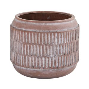 Nearly Natural 8 Boho Chic Ceramic Embossed Planter