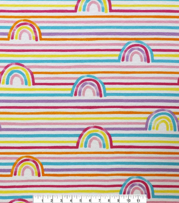 Linear Rainbow Super Snuggle Flannel Fabric - Image 2