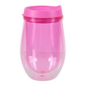 Plastic Wine Tumbler   Hot Pink