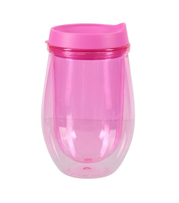Plastic Wine Tumbler   Hot Pink