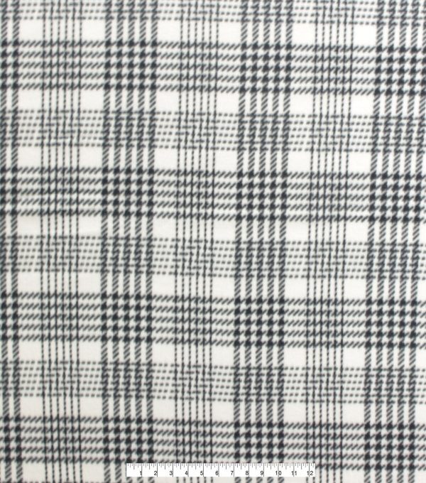 Black White Plaid Blizzard Fleece Fabric - Image 2
