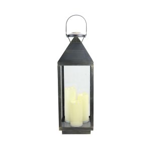 Northlight 24 Large Gold Black Candle Lantern Flameless LED Candles