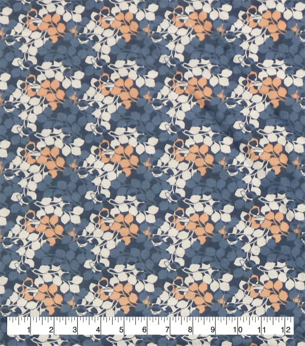 Blue Leaves 108 Wide Flannel Fabric - Image 2