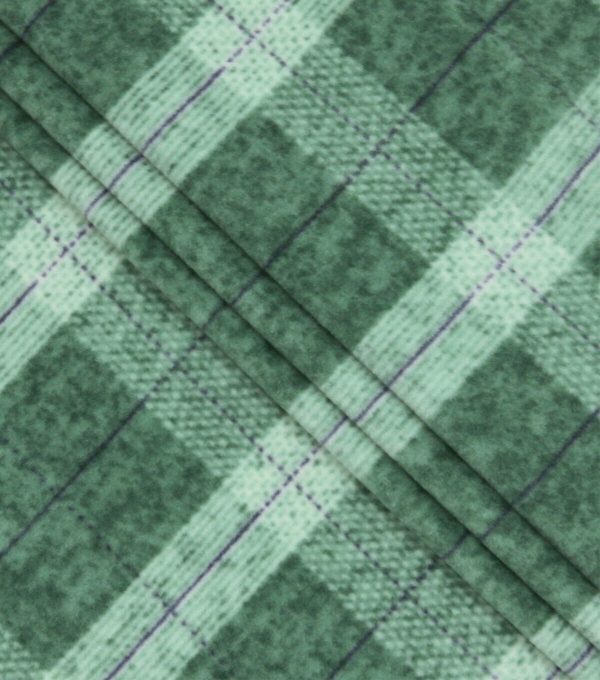 Green Plaid Luxe Fleece Fabric - Image 2