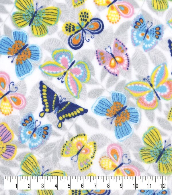 Butterfly Leaves Sew Lush Fleece Fabric - Image 2