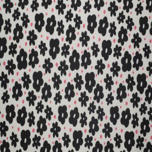 Black Floral   Pink Dots Quilt Cotton Fabric by Quilter s Showcase