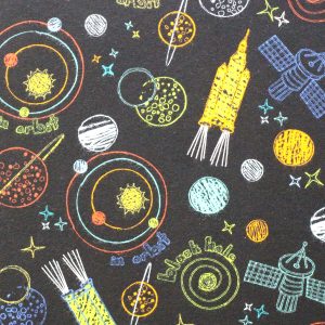 Neon Space Doodle Super Snuggle Flannel Fabric
