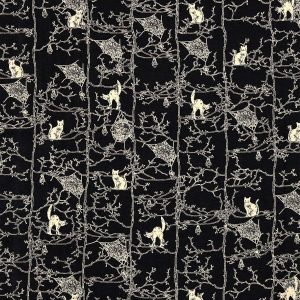 Black Cats On Branches Super Snuggle Flannel Fabric