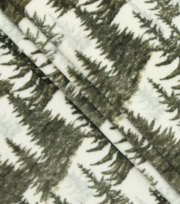 Evergreen Trees Sew Lush Fleece Fabric - Image 2