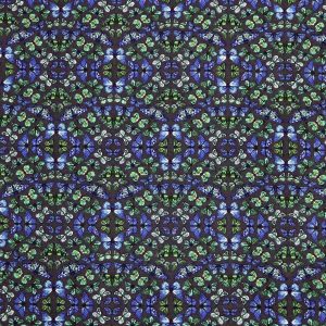 Green   Blue Butterflies Super Snuggle Flannel Fabric