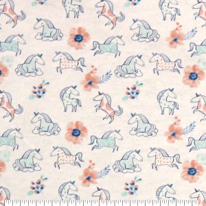 Sweet Cloud Nine Horses Super Snuggle Flannel Fabric