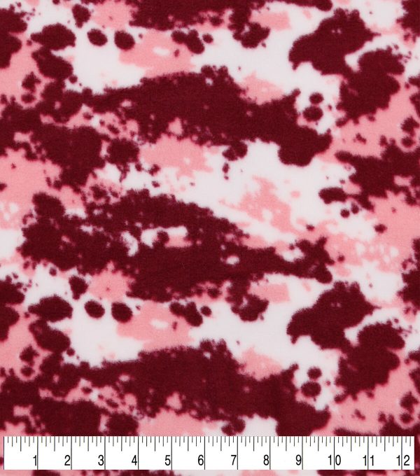 Pink Camouflage Anti Pill Fleece Fabric - Image 3