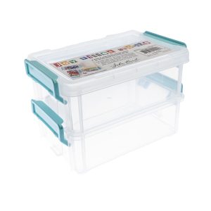 John Bead 5.5 x 4 Clear Joy Filled Stackable Storage Containers 2pk