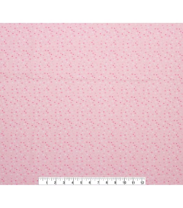 Pink Stars Super Snuggle Flannel Fabric - Image 2