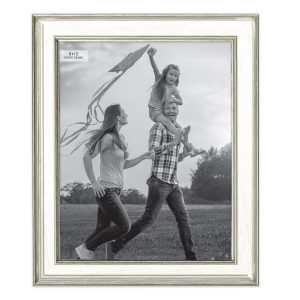 8 x 10 White   Silver Tabletop Picture Frame