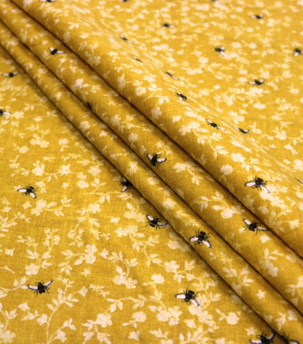 Bee Yellow 108 Wide Flannel Fabric - Image 2