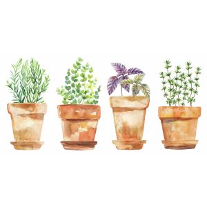 RoomMates Wall Decals Watercolor Potted Herbs