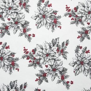 White Poinsettia Super Snuggle Flannel Fabric