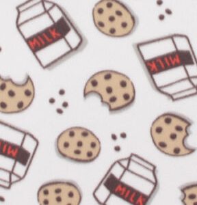 Milk   Cookies On White Blizzard Fleece Fabric