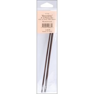 Knooking Needles 8 2 Pkg 4/E (3.5mm) 8/F (5mm) Rosewood