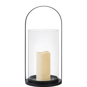 16 Black Lantern With LED Candle by Place   Time