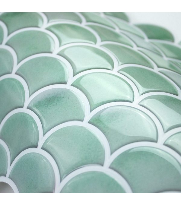 Aqua Scallop Peel   Stick Tile Backsplash - Image 6