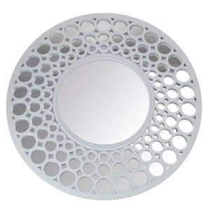 Northlight 24.75 White Glamorous Cascading Orbs Round Wall Mirror